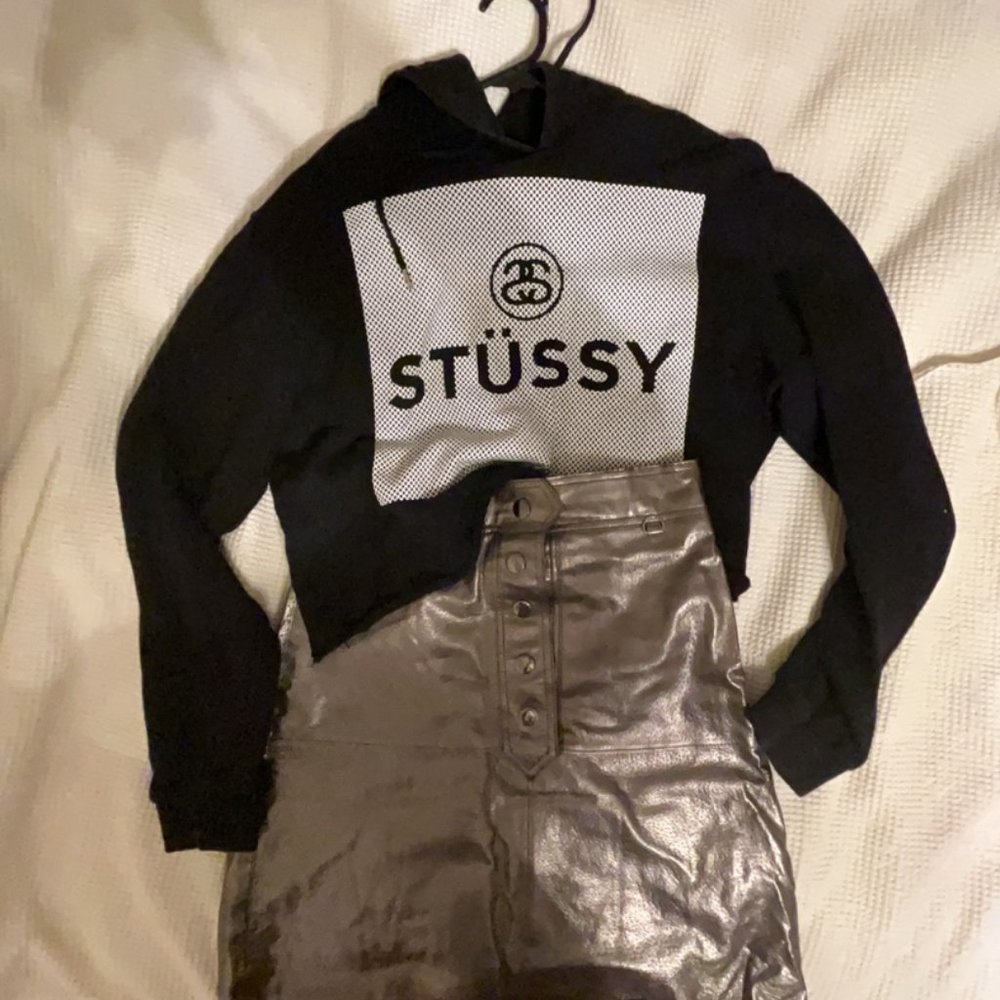 Stussy Crop hoodie Black